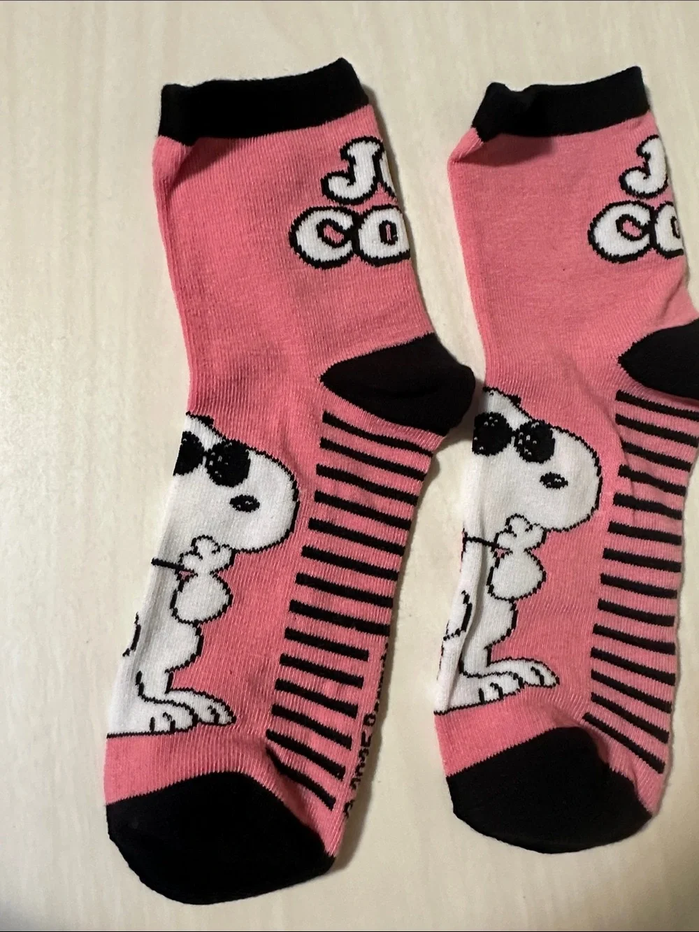Snoopy Pink Ankle Socks - Cartoon Character Design